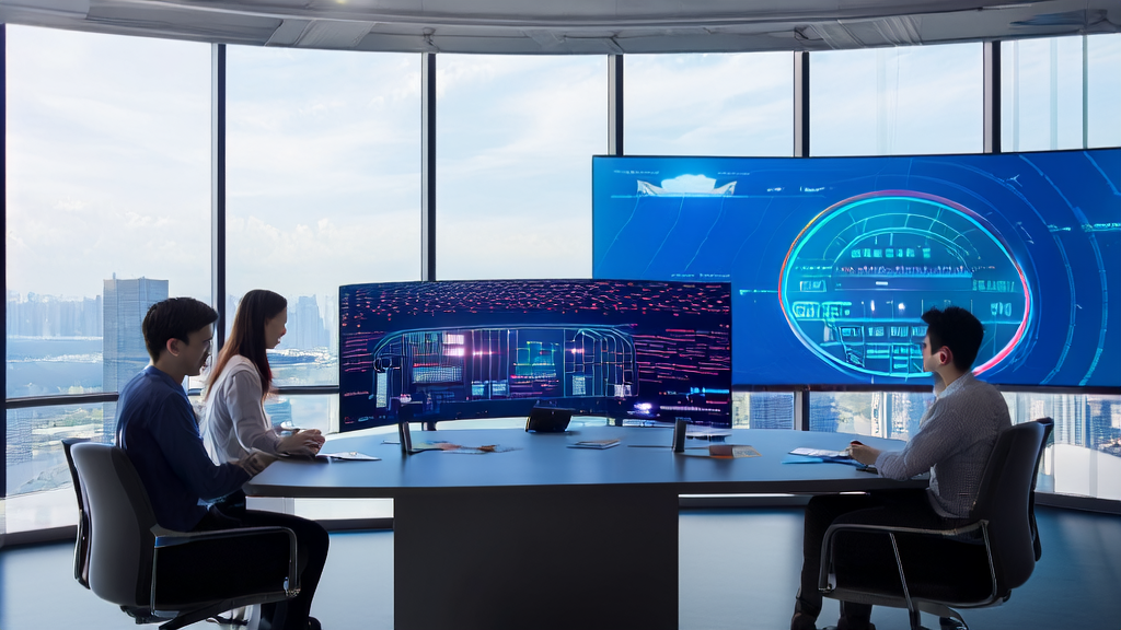 Modern office scene showcasing AI customer data collection system and GPT-5 Pro's breakthrough in proving a new theorem