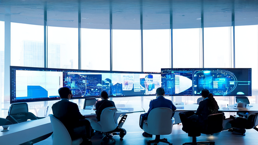 AI customer data collection and high conversion email strategy: showcasing a modern office where the team uses AI technology to optimize marketing strategies