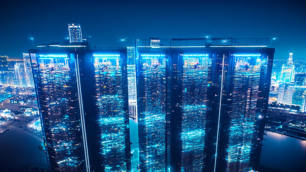 A data scientist in a futuristic data center is using AI technology to collect and analyze customer data for optimizing email marketing strategies.