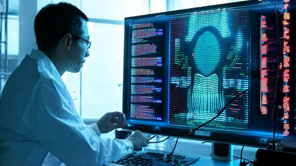 科学家通过脑机接口设备分析脑电信号，展示AI客户数据采集技术的革新