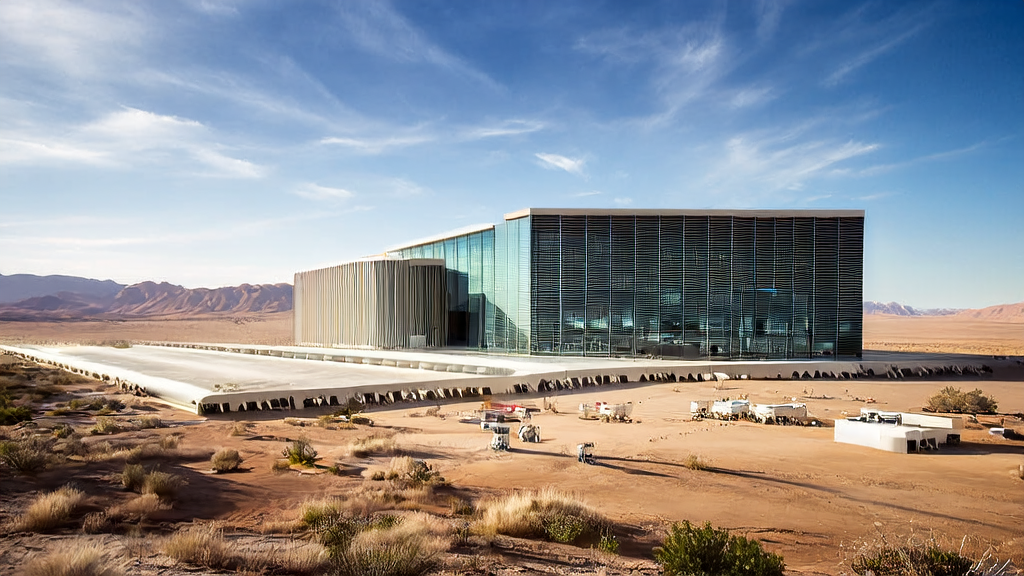 Modern AI robotic factory in Arizona showcasing the application of AI customer data collection technology