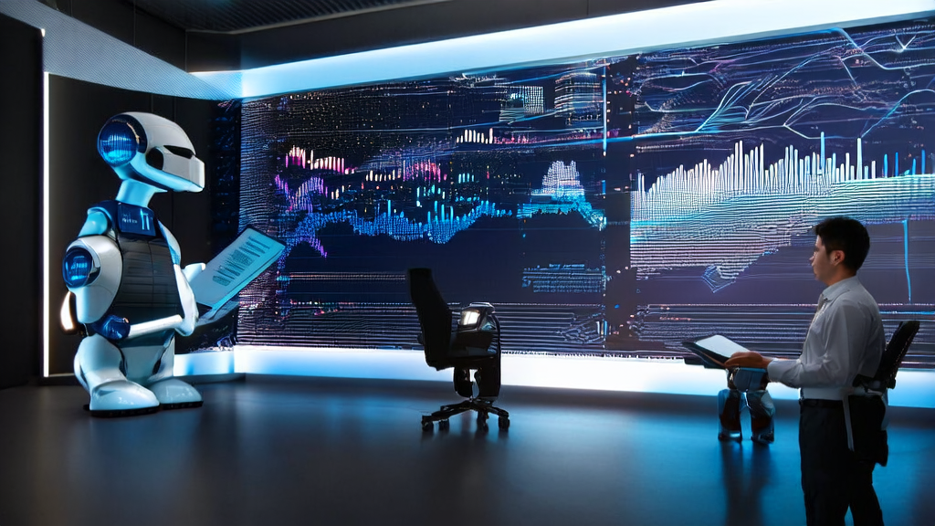 AI customer data collection system in a modern office