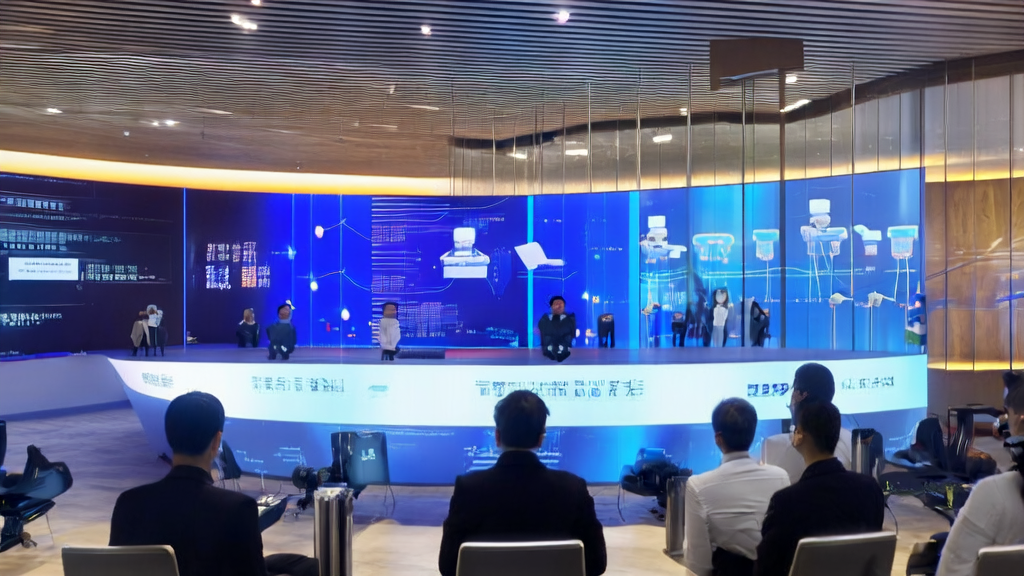 现代化办公室中员工使用AI客户数据采集系统进行高效工作