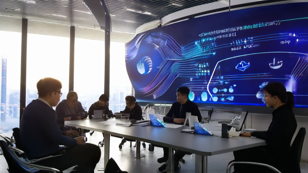 现代办公室中的数据分析师正在使用AI客户数据采集系统分析QQ浏览器AI高考通的用户数据