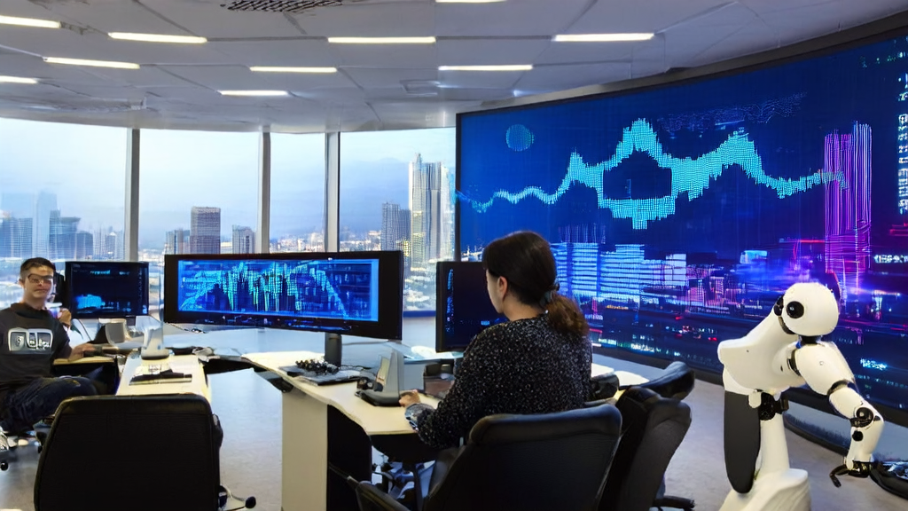 现代化办公室中展示AI客户数据采集和邮件营销优化的场景