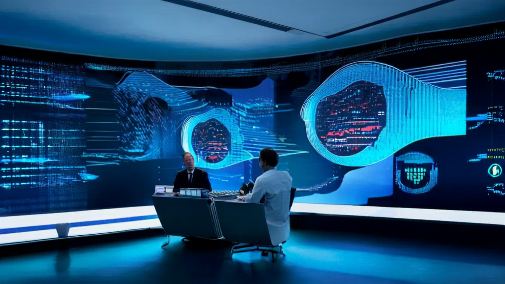 展示利用AI技术提升获客效率的未来办公室场景