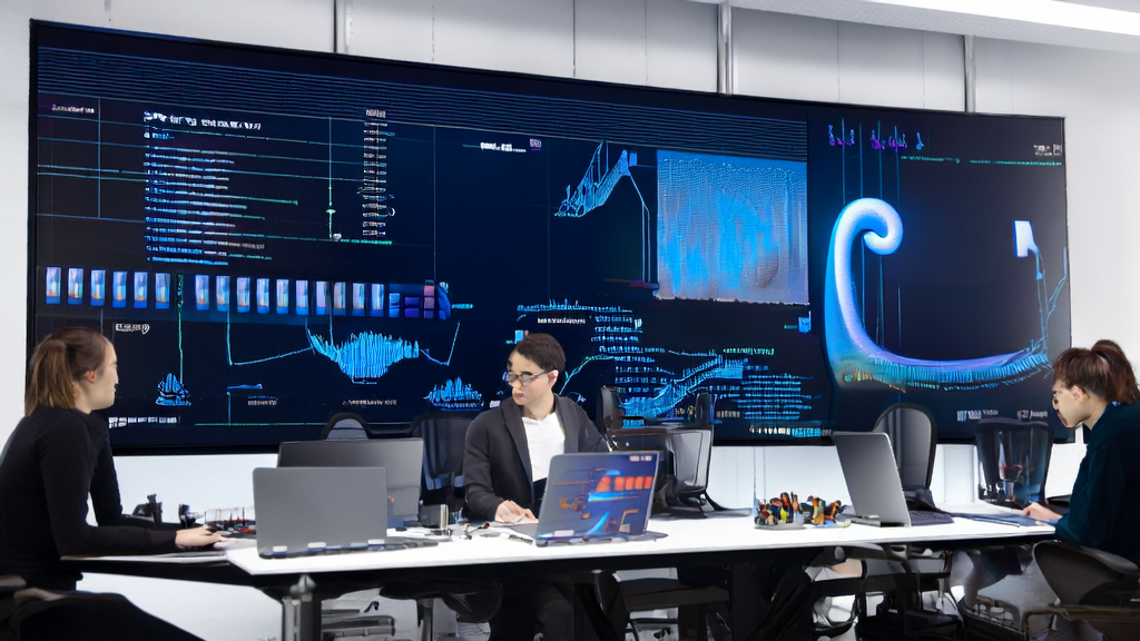 Modern office scene featuring AI customer data collection system integrated with Gemini2.5Pro