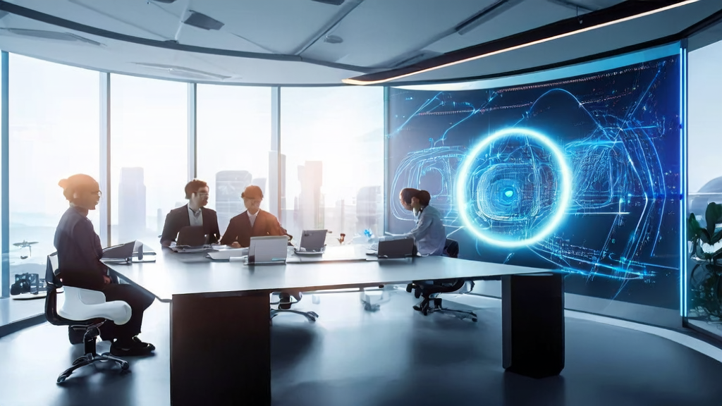 使用Gemini Canvas实现AI客户预测与个性化邮件营销的现代化办公室场景