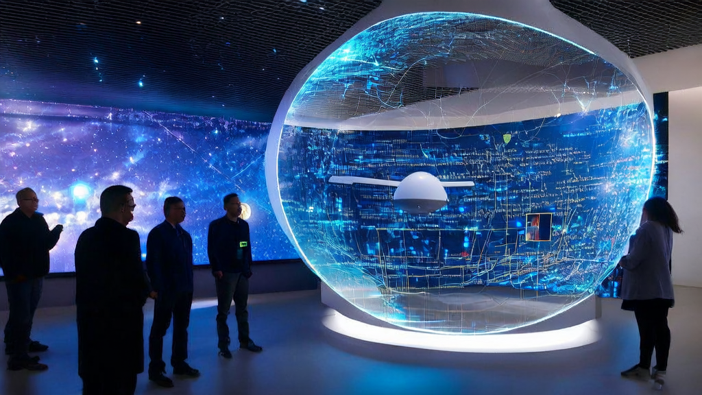 Data scientists in a futuristic office using AI customer prediction models and personalized email marketing for data analysis