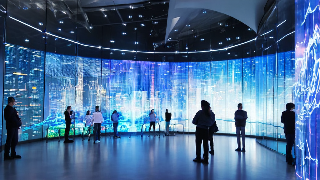 AI customer prediction model and Unitree's “Embodied Avatar“ robot working together in a modern office environment, showcasing how future technology is transforming business marketing methods.