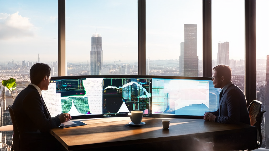 A data analyst in a modern office using AI customer prediction models for personalized email marketing analysis