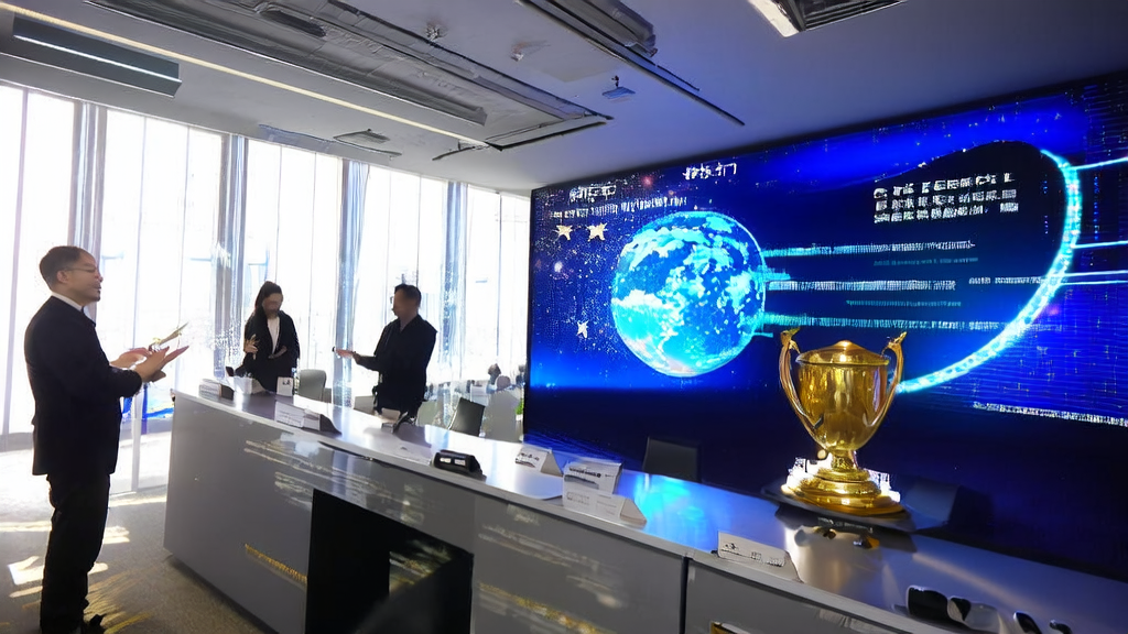 Modern office with employees operating AI customer prediction models to analyze cross-border e-commerce data and boost business growth