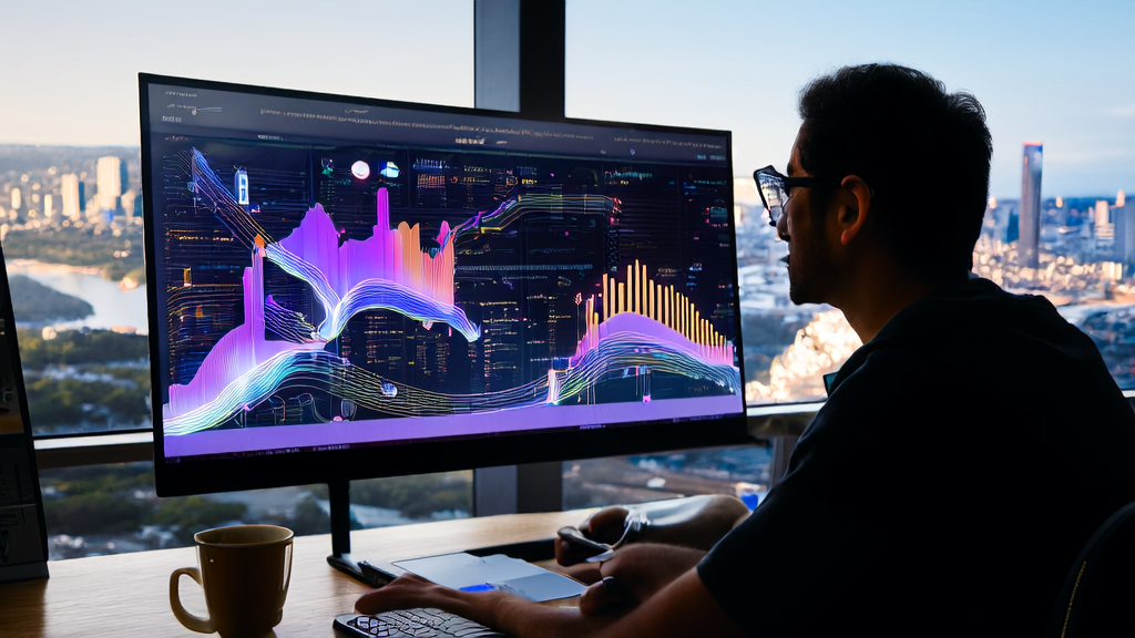 A data analyst studying an AI customer prediction model to enhance cross-border e-commerce customer management efficiency