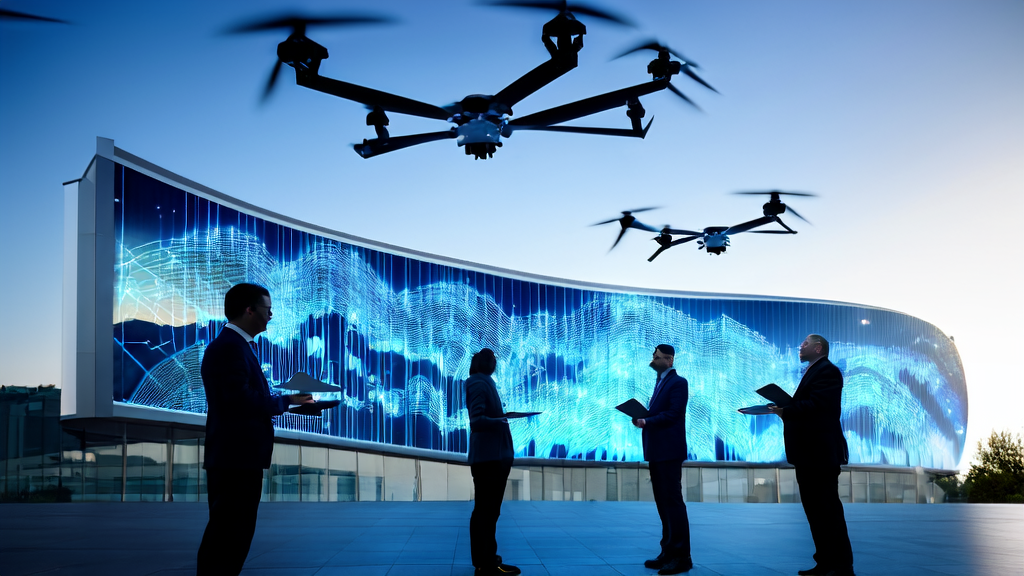 AI客户预测模型助力跨境电商精准获客，展示现代化办公园区中的科技应用