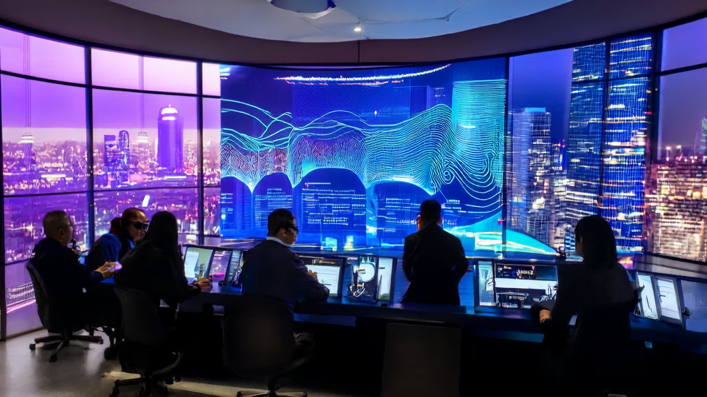 Data scientists are analyzing data from an AI customer prediction model to help cross-border e-commerce achieve efficient customer acquisition and precise marketing.