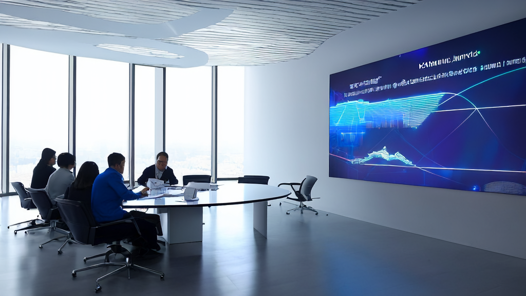 Data scientists analyze cross-border e-commerce data using an AI customer prediction model in a modern office space to improve customer acquisition efficiency and marketing ROI.