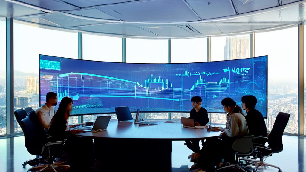 Modern office scene showcasing the use of AI customer prediction model to boost export conversion rates