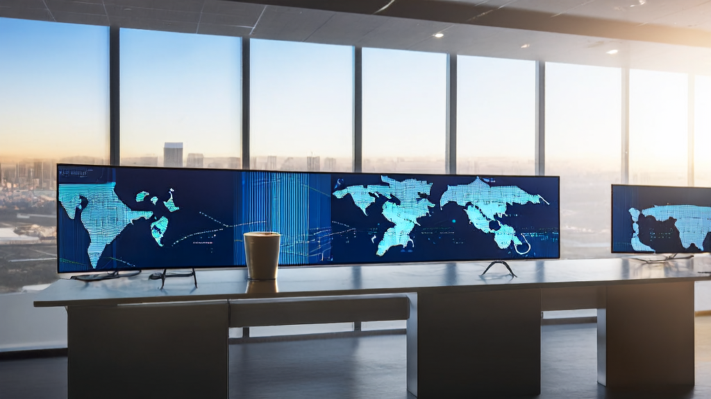 A modern office bathed in sunlight, showcasing the application of AI customer prediction models to boost cross-border e-commerce growth