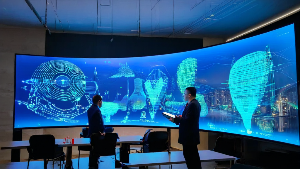 数据科学家在办公室中使用AI客户预测模型分析跨境电商市场