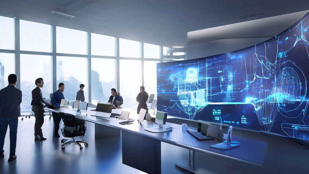 数据科学家在现代办公室中使用AI客户预测模型进行数据分析，以精准筛选优质客户，减少无效投入。