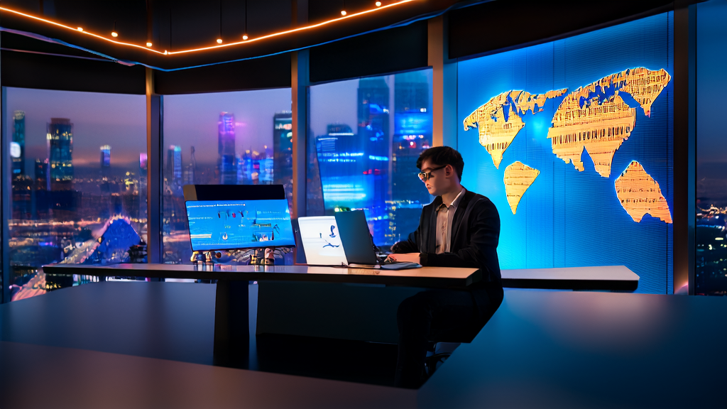 AI客户预测模型助力跨境电商突破增长瓶颈，展示现代办公室中数据分析场景