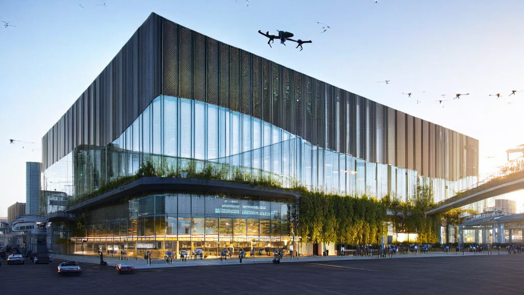 A modern office building bathed in sunlight, where staff optimize cross-border e-commerce customer acquisition using an AI customer prediction model.