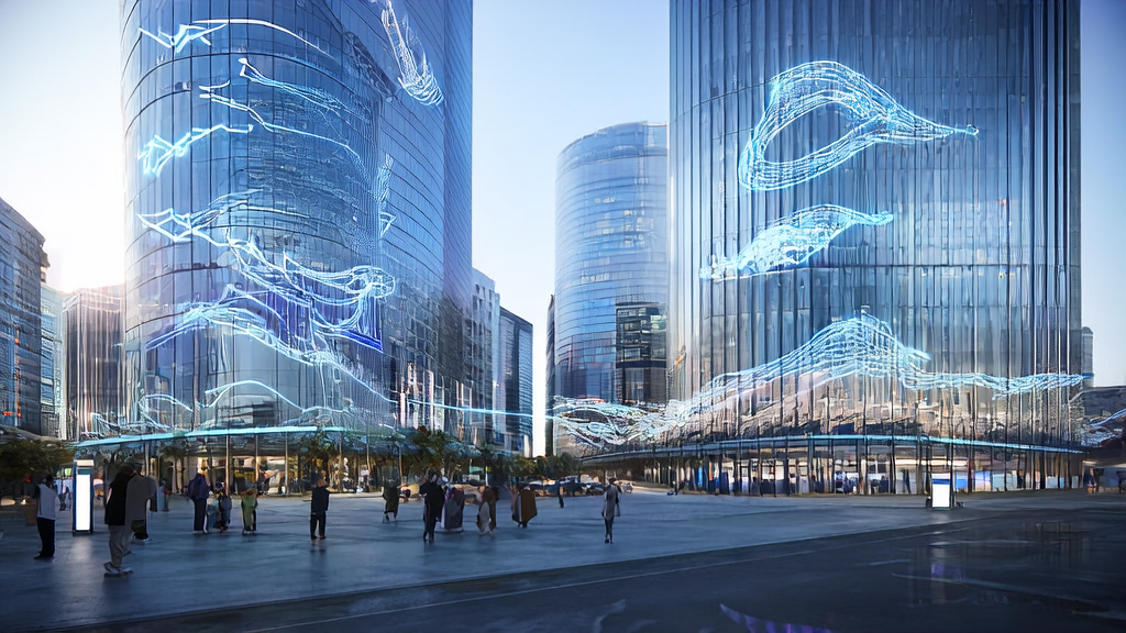 Professionals analyzing cross-border e-commerce data using AI customer prediction model in a modern office