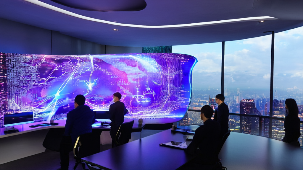 未来跨境电商办公室中，数据科学家们使用AI客户预测模型进行邮件营销优化