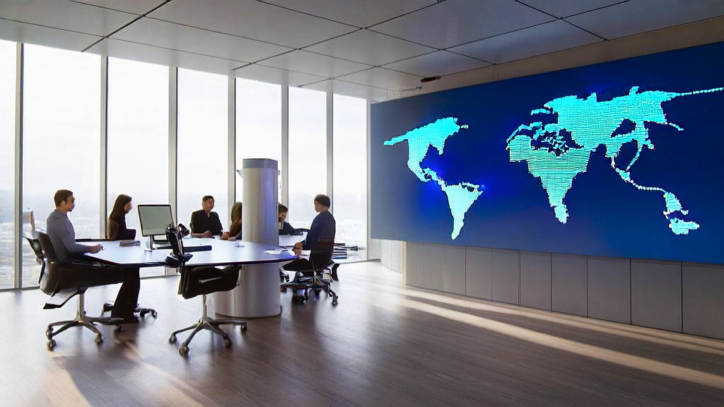 Modern office scene utilizing AI customer prediction model for hyper-personalized email marketing