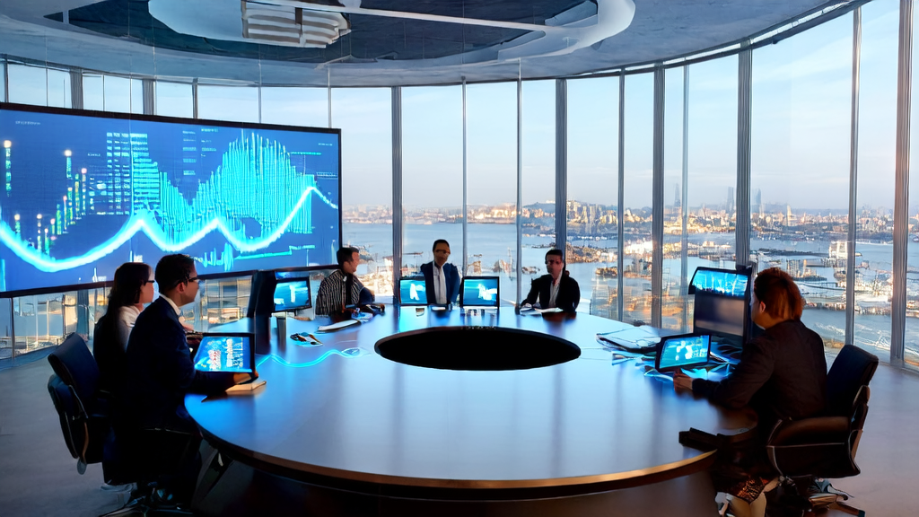 商务团队讨论如何使用AI客户预测模型提升外贸获客效率与转化率