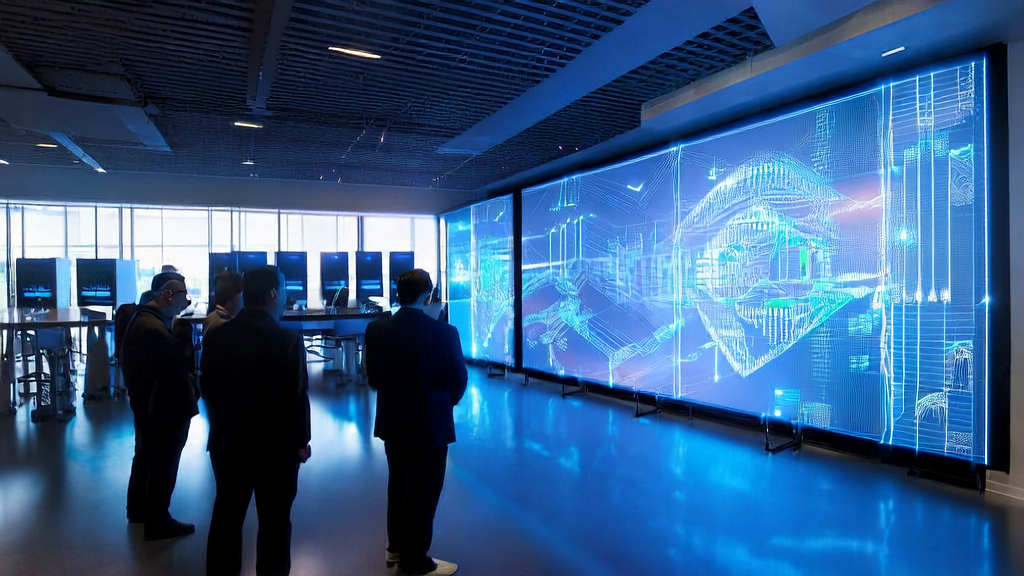 Data scientists in a modern office using AI customer prediction models for precise marketing analysis