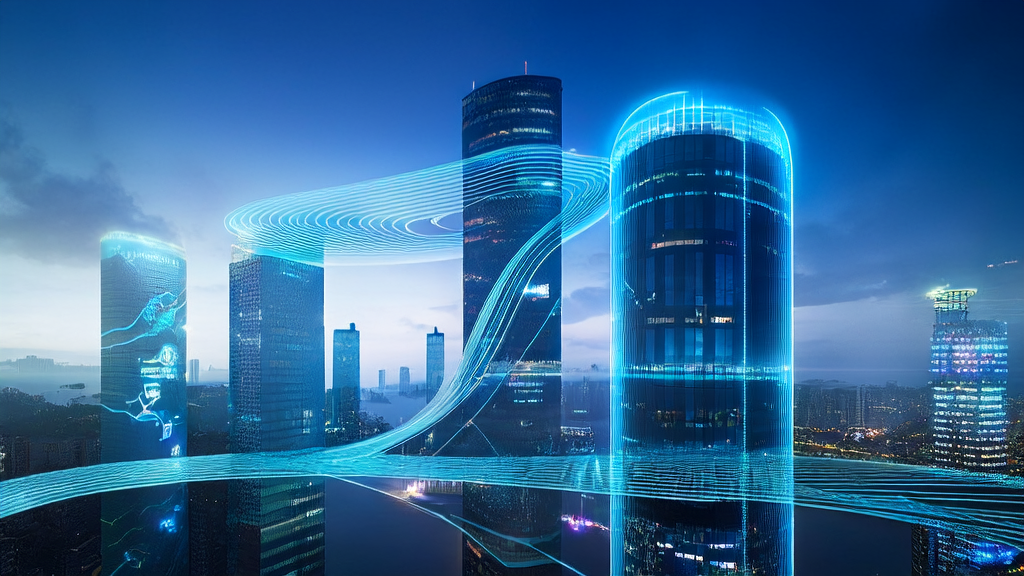 未来的城市中，企业利用AI客户预测模型精准筛选高价值客户，减少无效投入，提高营销效率。