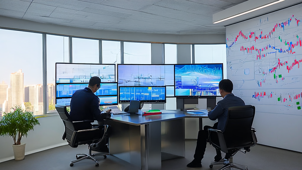 Data analysts in a modern office using AI customer prediction models to analyze data, with a Sora2 app user retention chart on the wall.
