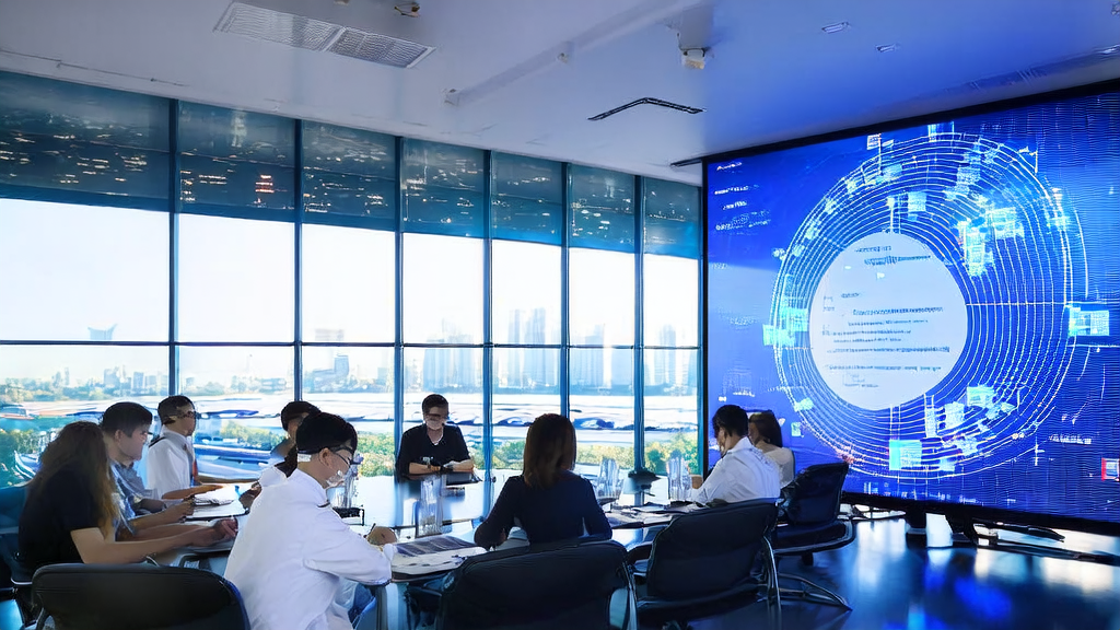 In a modern office building bathed in sunlight, technicians are using AI customer prediction models to optimize cross-border e-commerce email marketing strategies