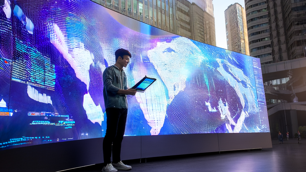 未来城市中的创业者利用AI客户预测模型分析全球市场动态，提升跨境电商获客效率