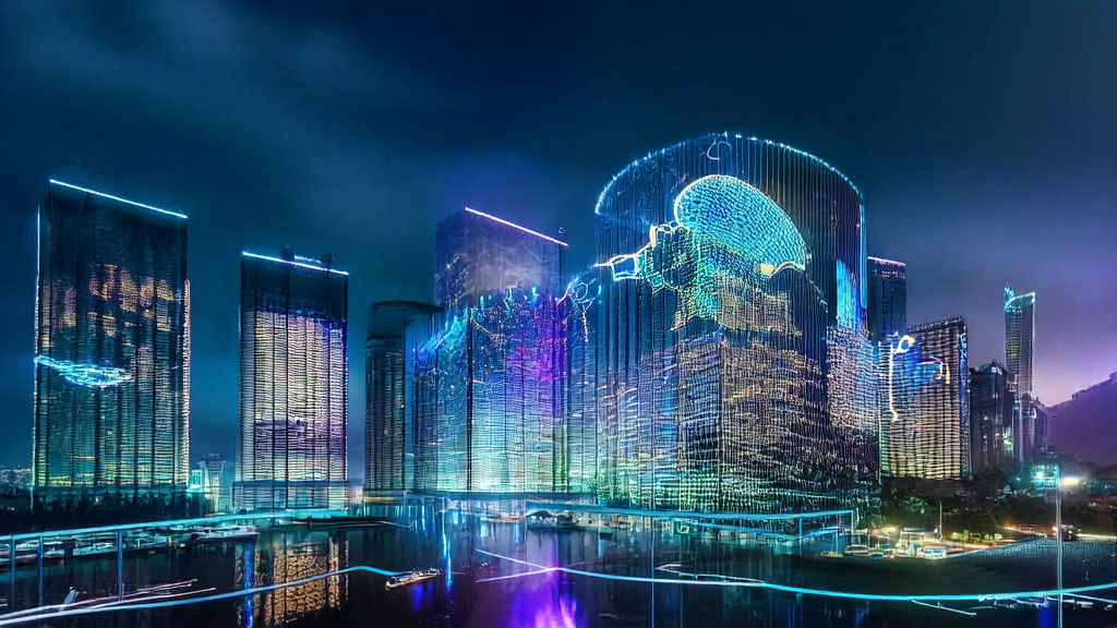 Cross-border e-commerce company using AI customer prediction model for precise marketing in a futuristic city