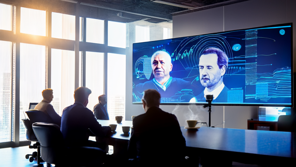 Export company employees using AI customer prediction models for data analysis in a modern office