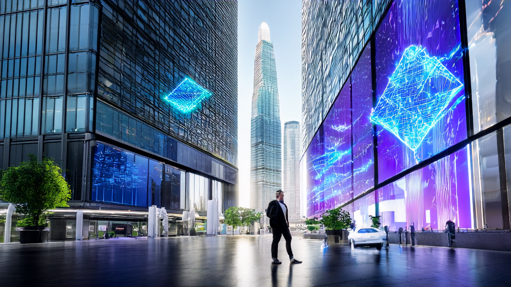 未来城市中的AI客户预测模型展示