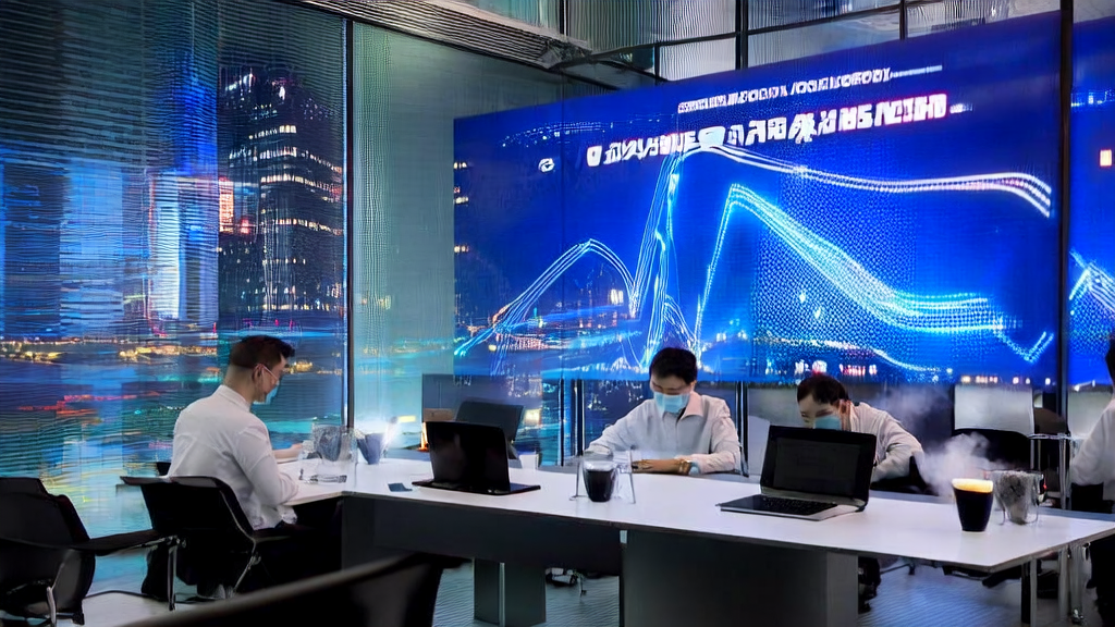 现代化办公室中使用AI客户预测模型进行数据分析和精准营销