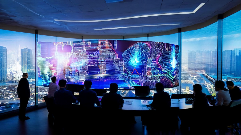 Data scientists analyzing customer behavior using AI customer prediction model in a modern office building