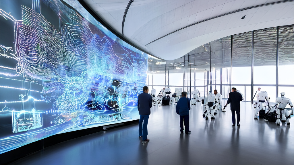 Scientists in a lab using AI customer prediction models to identify high-quality clients and achieving AI self-evolution through the latest technology.