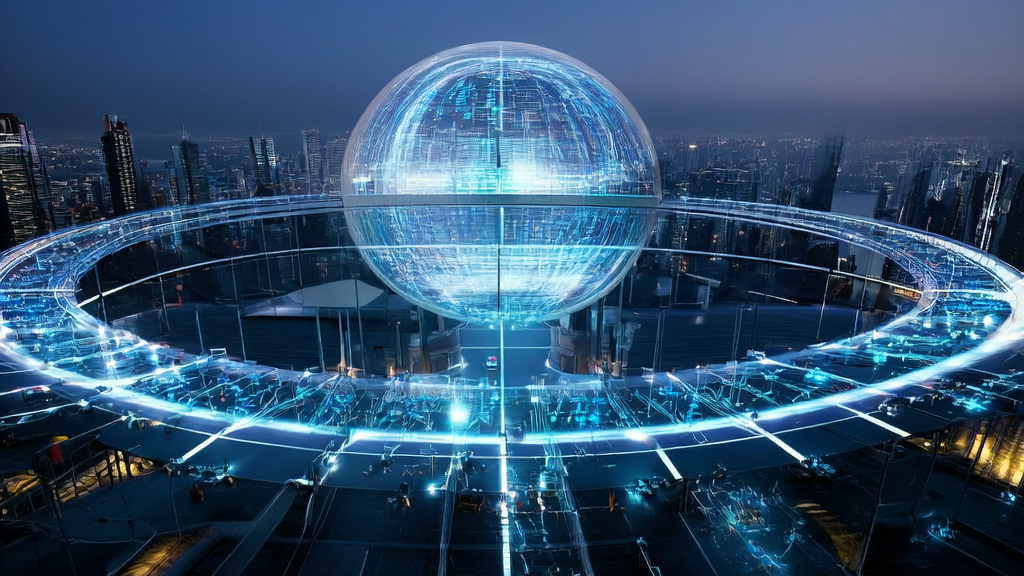 In a futuristic innovation laboratory, scientists use AI customer prediction models to analyze customer behavior data, showcasing how AI technology is transforming customer acquisition methods for businesses.