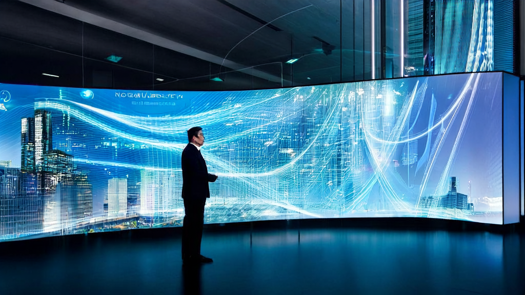 AI customer prediction model analyzing data in real-time in a modern office environment, helping export businesses target high-quality clients and prevent fraud.