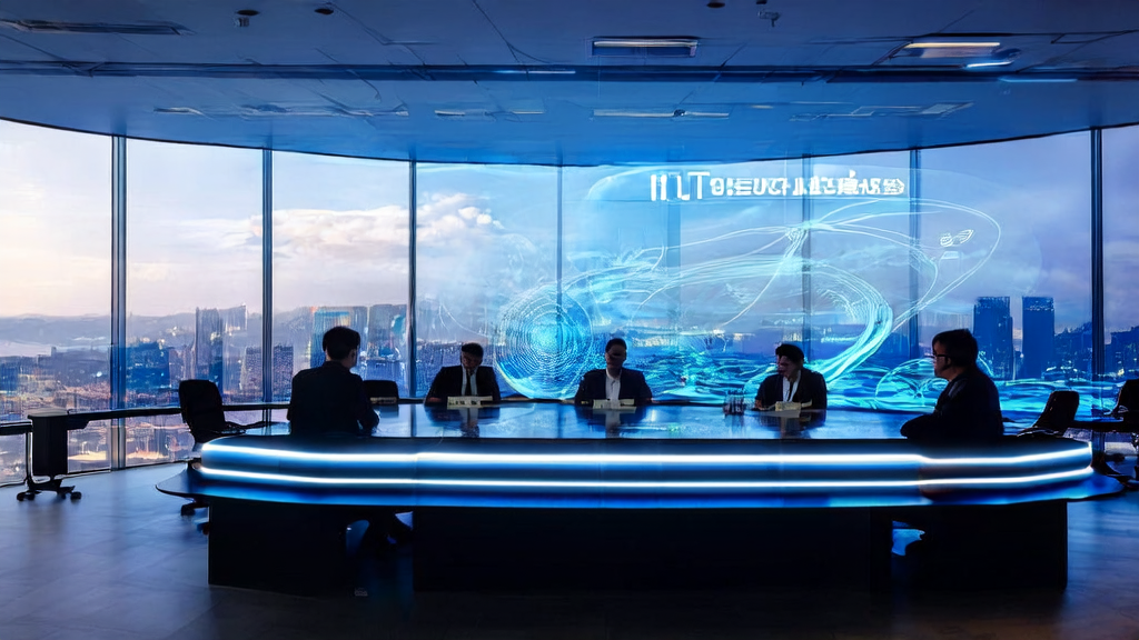 A team in a modern office using AI customer prediction model for data analysis
