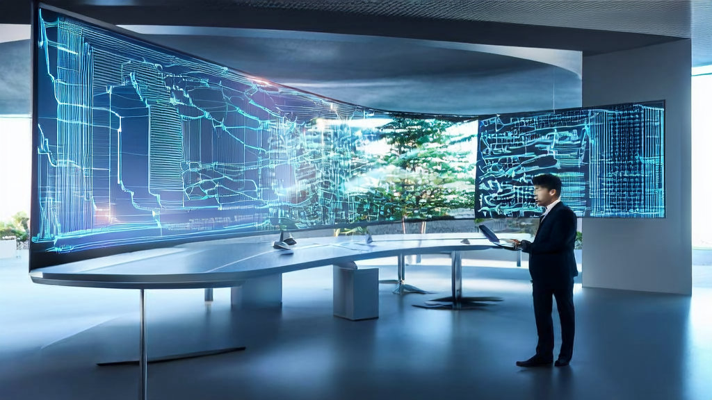 In a high-tech office, analysts use the AI customer prediction model to filter out high-quality customers and improve marketing efficiency.