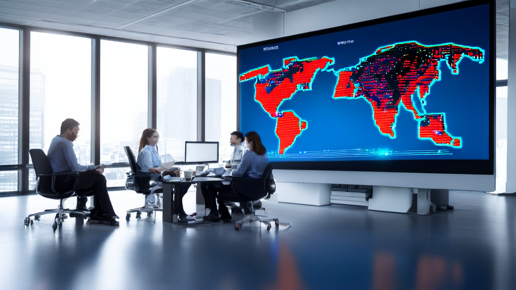 Analysts discussing AI customer prediction model in a modern office
