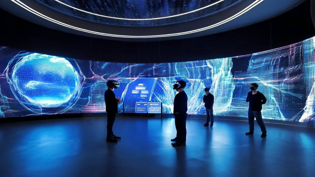 未来感办公室中展示AI客户预测模型和高通新一代AI芯片服务器