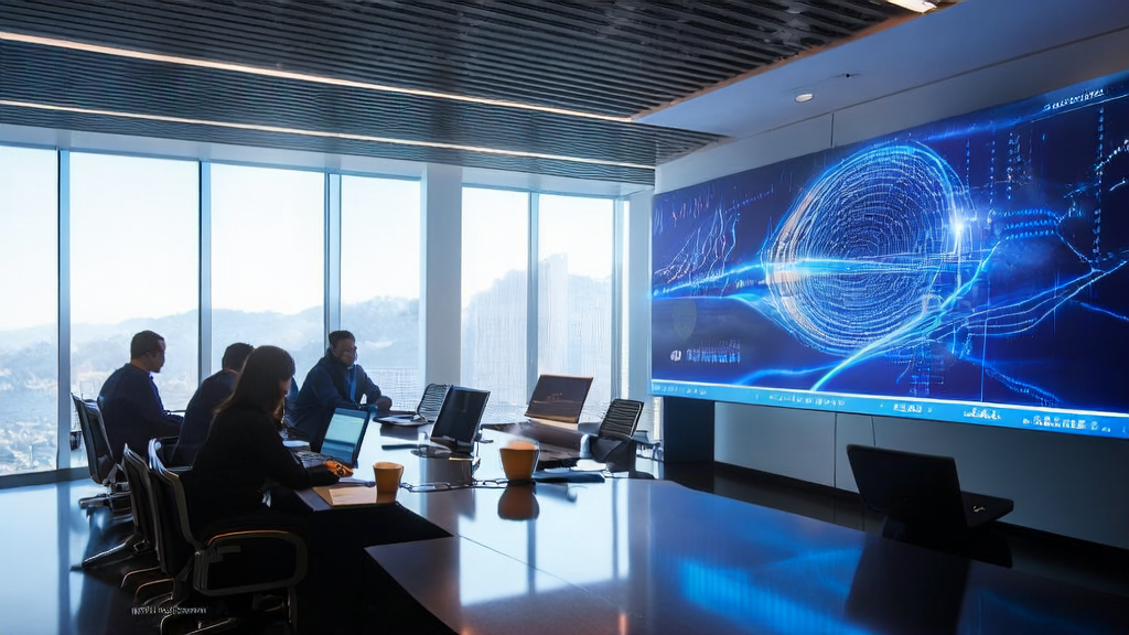 Employees in a modern office using AI customer prediction models for efficient acquisition and risk management