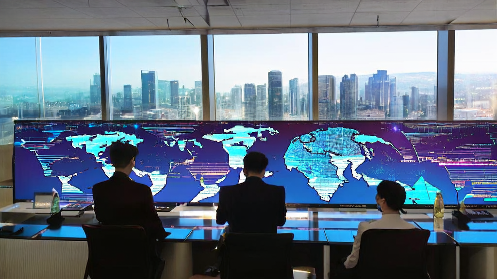 A modern office bathed in sunlight, where analysts are using an AI customer prediction model to analyze data