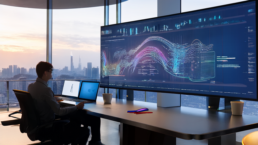 现代化办公室内团队讨论AI客户预测模型